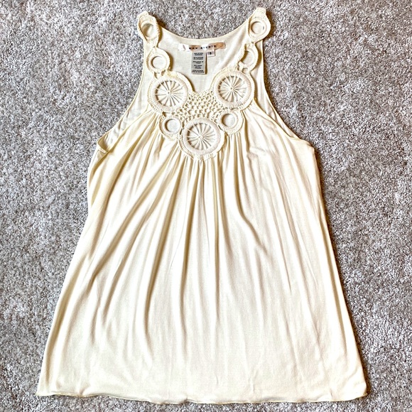 Y2K Max Studio crochet cut out swing tank tunic. S - Picture 2 of 9